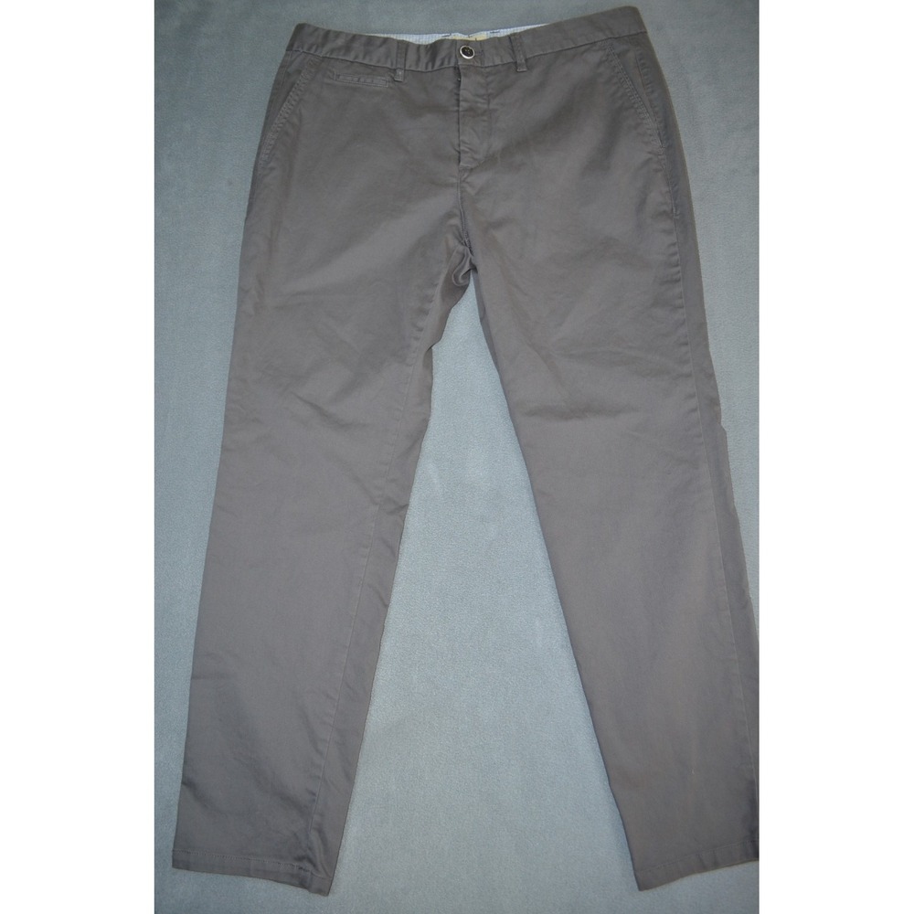 Perk Pants Mens 35x30 Gray Slim Fit Stretch Chino Casual Flat Front